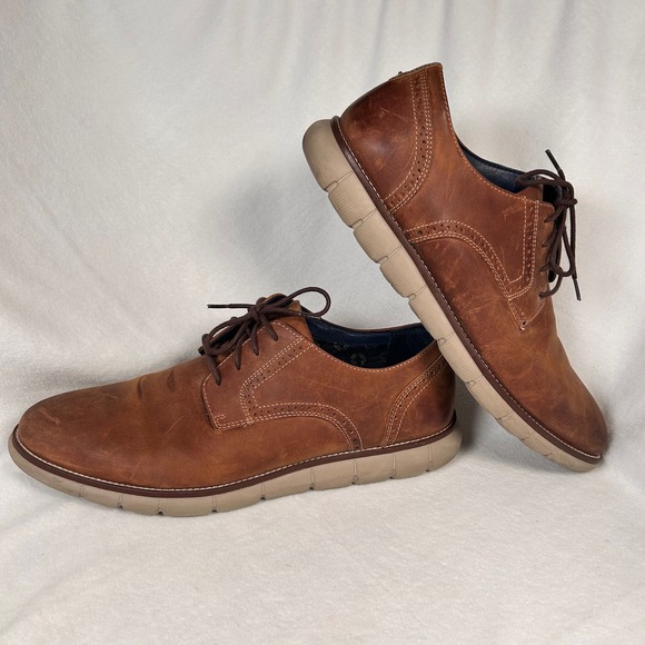 Johnston & Murphy Prentiss Derby Oxford Hybrid Dress Shoe Men 13M Brown Leather - Picture 5 of 10